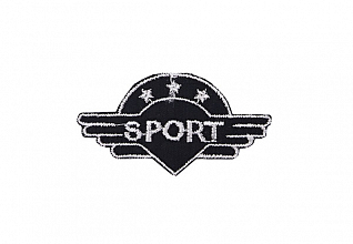 Термоаппликация "Sport" черный-белый